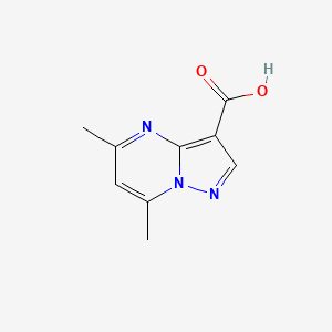 5,7-Dimethylpyrazolo[1,5-a]pyrimidine-3-carboxylic acid chemical structure (CAS 90349-23-8)