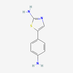 5-(4-Aminophenyl)thiazol-2-amine chemical structure (CAS 90349-87-4)