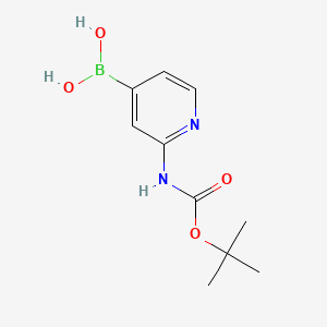 2-(tert-Butoxycarbonylamino)pyridin-4-ylboronic acid chemical structure (CAS 903513-59-7)