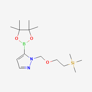 5-(4,4,5,5-Tetramethyl-1,3,2-dioxaborolan-2-yl)-1-((2-(trimethylsilyl)ethoxy)methyl)-1H-pyrazole chemical structure (CAS 903550-12-9)