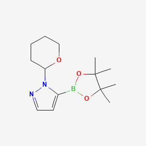 1-(Tetrahydro-2H-pyran-2-yl)-5-(4,4,5,5-tetramethyl-1,3,2-dioxaborolan-2-yl)-1H-pyrazole chemical structure (CAS 903550-26-5)