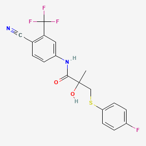 N-(4-Cyano-3-(trifluoromethyl)phenyl)-3-((4-fluorophenyl)thio)-2-hydroxy-2-methylpropanamide chemical structure (CAS 90356-78-8)