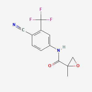 N-(4-Cyano-3-(trifluoromethyl)phenyl)-2-methyloxirane-2-carboxamide chemical structure (CAS 90357-51-0)