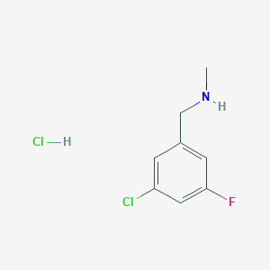 1-(3-Chloro-5-fluorophenyl)-N-methylmethanamine hydrochloride chemical structure (CAS 90389-35-8)