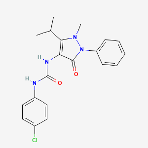 1-(4-Chlorophenyl)-3-(5-isopropyl-1-methyl-3-oxo-2-phenyl-2,3-dihydro-1H-pyrazol-4-yl)urea chemical structure (CAS 903895-98-7)