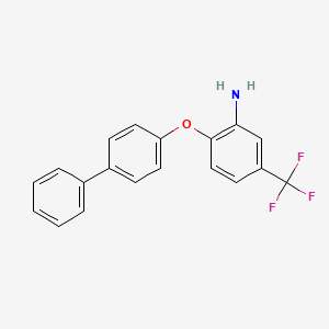 2-([1,1'-Biphenyl]-4-yloxy)-5-(trifluoromethyl)aniline chemical structure (CAS 904253-69-6)