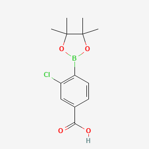 3-Chloro-4-(4,4,5,5-tetramethyl-1,3,2-dioxaborolan-2-yl)benzoic acid chemical structure (CAS 904310-72-1)