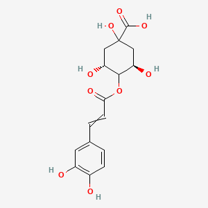 (1alpha,3R,4alpha,5R)-4-[[3-(3,4-Dihydroxyphenyl)-1-oxo-2-propen-1-yl]oxy]-1,3,5-trihydroxycyclohexanecarboxylic acid chemical structure (CAS 905-99-7)