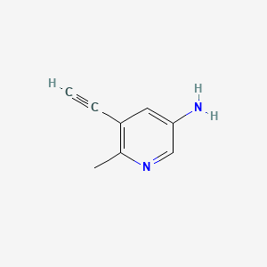 5-Ethynyl-6-methylpyridin-3-amine chemical structure (CAS 905439-52-3)