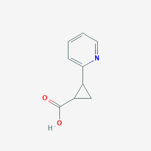 2-(Pyridin-2-yl)cyclopropanecarboxylic acid chemical structure (CAS 90563-75-0)