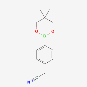 2-(4-(5,5-Dimethyl-1,3,2-dioxaborinan-2-yl)phenyl)acetonitrile chemical structure (CAS 905966-41-8)