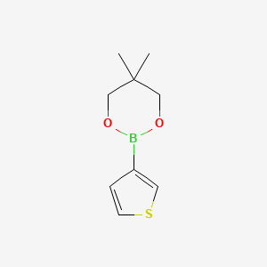 5,5-Dimethyl-2-(thiophen-3-yl)-1,3,2-dioxaborinane chemical structure (CAS 905966-46-3)
