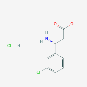 (R)-Methyl 3-amino-3-(3-chlorophenyl)propanoate hydrochloride chemical structure (CAS 905991-90-4)