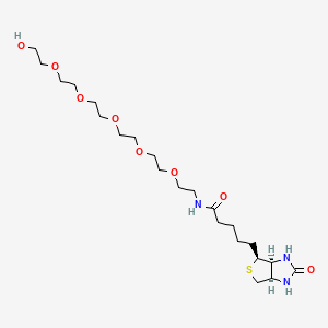 N-(17-Hydroxy-3,6,9,12,15-pentaoxaheptadecyl)-5-((3aS,4S,6aR)-2-oxohexahydro-1H-thieno[3,4-d]imidazol-4-yl)pentanamide chemical structure (CAS 906099-89-6)
