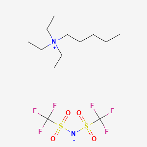 N,N,N-triethylpentan-1-aminium bis((trifluoromethyl)sulfonyl)amide chemical structure (CAS 906478-91-9)