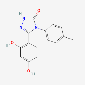 5-(2,4-Dihydroxyphenyl)-4-(p-tolyl)-2,4-dihydro-3H-1,2,4-triazol-3-one chemical structure (CAS 906669-07-6)