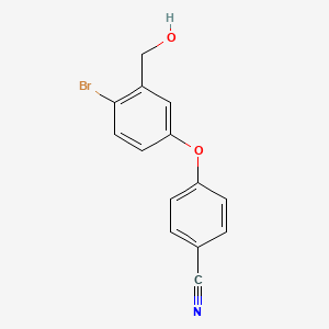 4-(4-Bromo-3-(hydroxymethyl)phenoxy)benzonitrile chemical structure (CAS 906673-45-8)