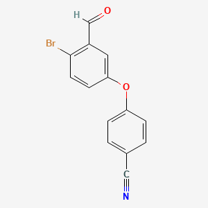 4-(4-Bromo-3-formylphenoxy)benzonitrile chemical structure (CAS 906673-54-9)