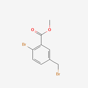 Methyl 2-bromo-5-(bromomethyl)benzoate chemical structure (CAS 90721-58-7)