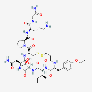 (S)-N-((S)-5-Amino-1-((2-amino-2-oxoethyl)amino)-1-oxopentan-2-yl)-1-((4R,7S,10S,13S,16R)-7-(2-amino-2-oxoethyl)-13-((S)-sec-butyl)-16-(4-ethoxybenzyl)-10-((R)-1-hydroxyethyl)-6,9,12,15,18-pentaoxo-1,2-dithia-5,8,11,14,17-pentaazacycloicosane-4-carbonyl)pyrrolidine-2-carboxamide chemical structure (CAS 90779-69-4)