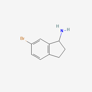 6-Bromo-2,3-dihydro-1H-inden-1-amine chemical structure (CAS 907973-36-8)