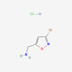 (3-Bromoisoxazol-5-yl)methanamine hydrochloride chemical structure (CAS 90802-21-4)