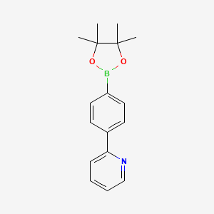 2-(4-(4,4,5,5-Tetramethyl-1,3,2-dioxaborolan-2-yl)phenyl)pyridine chemical structure (CAS 908350-80-1)