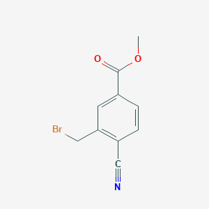Methyl 3-(bromomethyl)-4-cyanobenzoate chemical structure (CAS 908562-25-4)