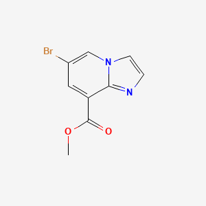 Methyl 6-bromoimidazo[1,2-a]pyridine-8-carboxylate chemical structure (CAS 908581-18-0)