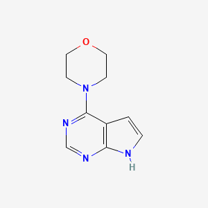4-(1H-Pyrrolo[2,3-d]pyrimidin-4-yl)morpholine chemical structure (CAS 90870-83-0)