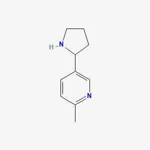 2-Methyl-5-(pyrrolidin-2-yl)pyridine chemical structure (CAS 90872-72-3)