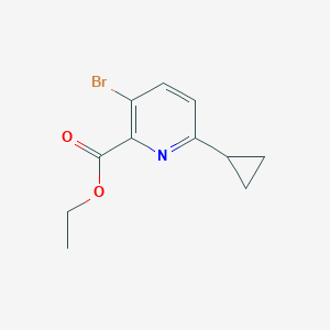 Ethyl 3-bromo-6-cyclopropylpicolinate chemical structure (CAS 908833-44-3)