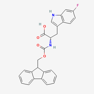 N-Fmoc-6-fluoro-L-tryptophan chemical structure (CAS 908847-01-8)