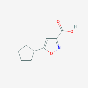 5-Cyclopentylisoxazole-3-carboxylic acid chemical structure (CAS 908856-67-7)