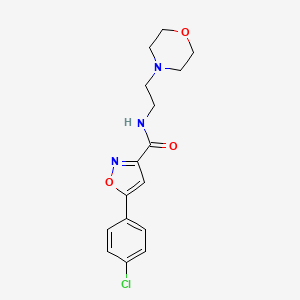 5-(4-Chlorophenyl)-N-(2-morpholinoethyl)isoxazole-3-carboxamide chemical structure (CAS 909090-75-1)