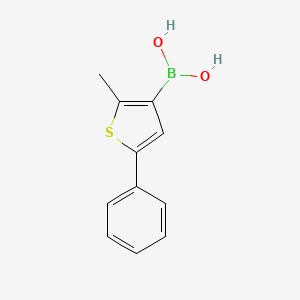 (2-Methyl-5-phenylthiophen-3-yl)boronic acid chemical structure (CAS 909103-23-7)
