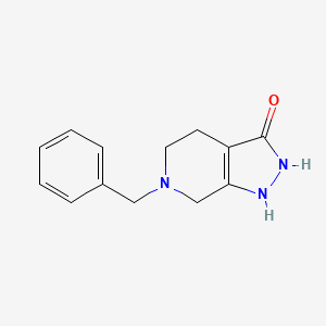 6-Benzyl-4,5,6,7-tetrahydro-1H-pyrazolo[3,4-c]pyridin-3(2H)-one chemical structure (CAS 909187-64-0)