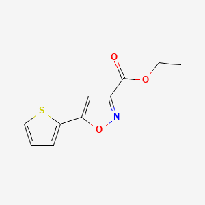 Ethyl 5-(thiophen-2-yl)isoxazole-3-carboxylate chemical structure (CAS 90924-54-2)