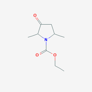 Ethyl 2,5-dimethyl-3-oxopyrrolidine-1-carboxylate chemical structure (CAS 90943-02-5)