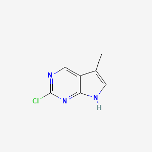 2-Chloro-5-methyl-7H-pyrrolo[2,3-d]pyrimidine chemical structure (CAS 909562-81-8)