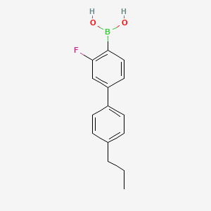 (3-Fluoro-4'-propyl-[1,1'-biphenyl]-4-yl)boronic acid chemical structure (CAS 909709-42-8)