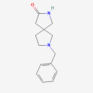 7-Benzyl-2,7-diazaspiro[4.4]nonan-3-one chemical structure (CAS 909723-04-2)
