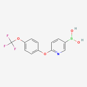 (6-(4-(Trifluoromethoxy)phenoxy)pyridin-3-yl)boronic acid chemical structure (CAS 909849-02-1)