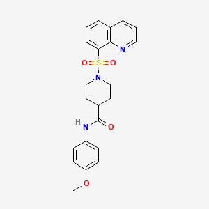 N-(4-Methoxyphenyl)-1-(quinolin-8-ylsulfonyl)piperidine-4-carboxamide chemical structure (CAS 909856-86-6)