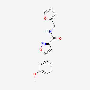 N-(Furan-2-ylmethyl)-5-(3-methoxyphenyl)isoxazole-3-carboxamide chemical structure (CAS 909861-78-5)