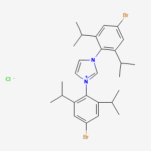 1,3-Bis(4-bromo-2,6-diisopropylphenyl)-1H-imidazol-3-ium chloride chemical structure (CAS 909898-73-3)