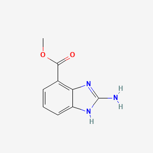 Methyl 2-Amino-1H-benzoimidazole-4-carboxylate chemical structure (CAS 910122-42-8)