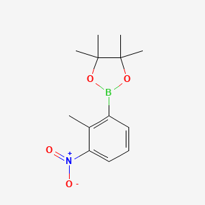4,4,5,5-Tetramethyl-2-(2-methyl-3-nitrophenyl)-1,3,2-dioxaborolane chemical structure (CAS 910235-64-2)