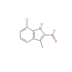 7-Chloro-3-methyl-1H-indole-2-carbaldehyde chemical structure (CAS 910442-16-9)