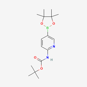 tert-Butyl (5-(4,4,5,5-tetramethyl-1,3,2-dioxaborolan-2-yl)pyridin-2-yl)carbamate chemical structure (CAS 910462-31-6)